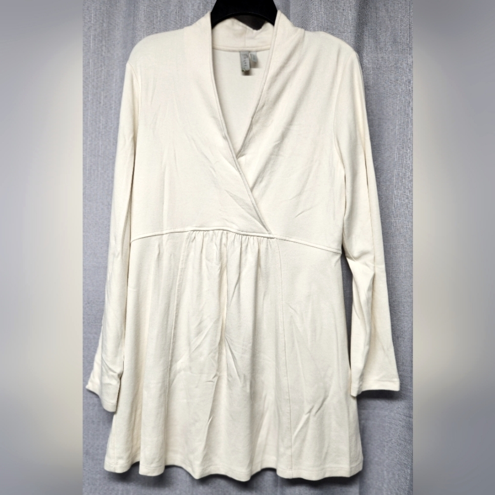 SAHALIE- Cream Long-sleeve Tunic Top/Mini Dress -Women's Size Large